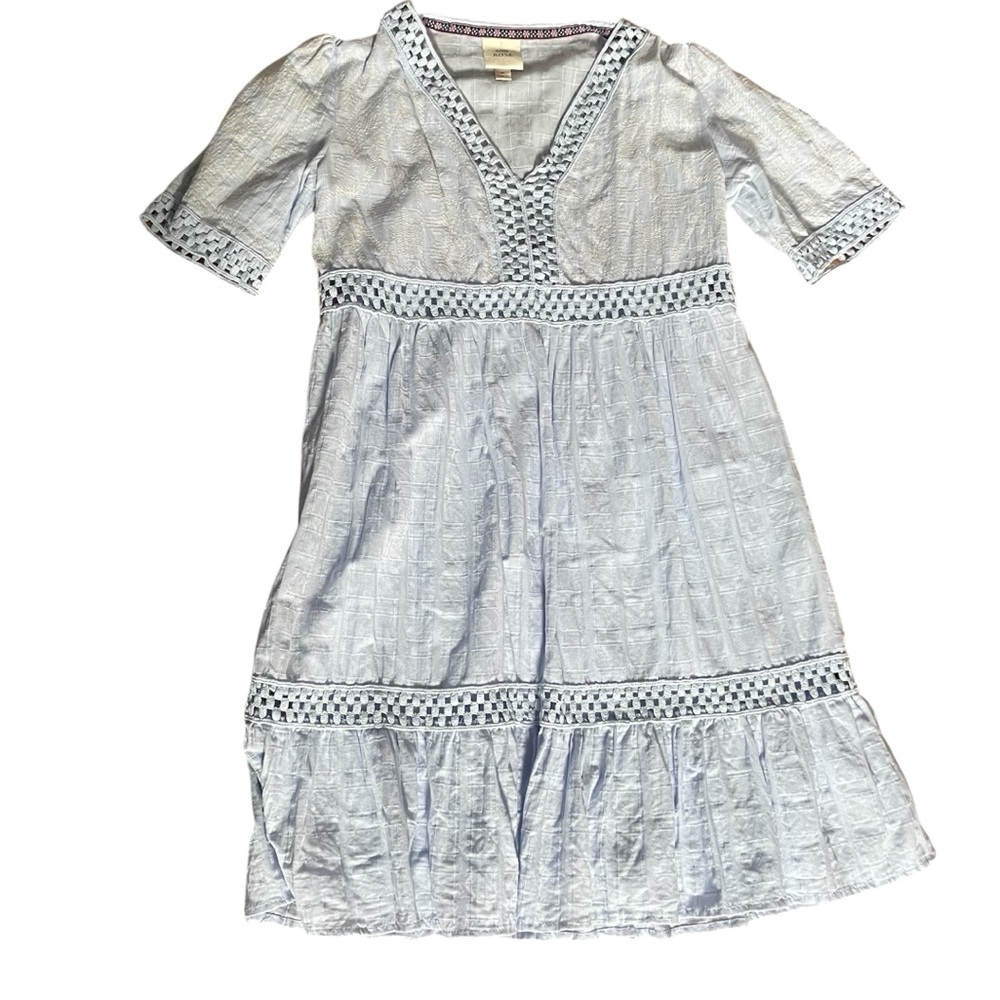 Knox Rose Light Blue Embroidered Dress
